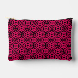 Raspberry Black Flower Seamless Pattern Small Accessory Pouch