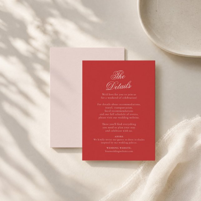 Raspberry Blush Wedding Details Card (Creator Uploaded)