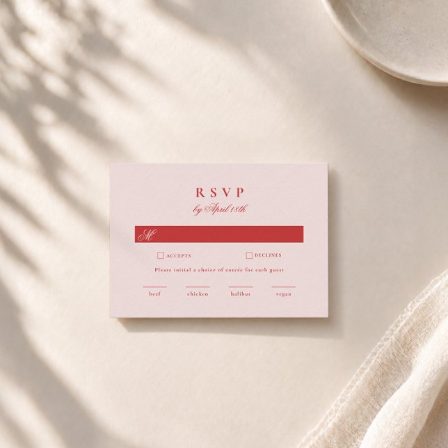 Raspberry Blush Wedding RSVP Card (Creator Uploaded)