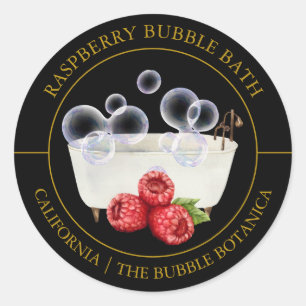 Raspberry Bubble Bath label
