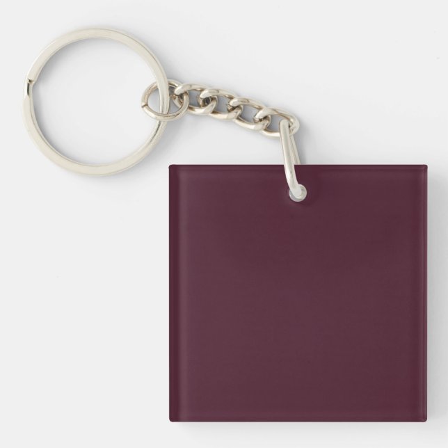 Raspberry Burgundy, Solid Burgundy  Key Ring (Front)