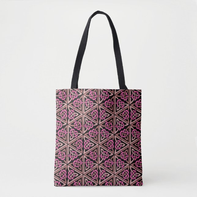 Raspberry Cerltic Knots Tote Bag (Front)
