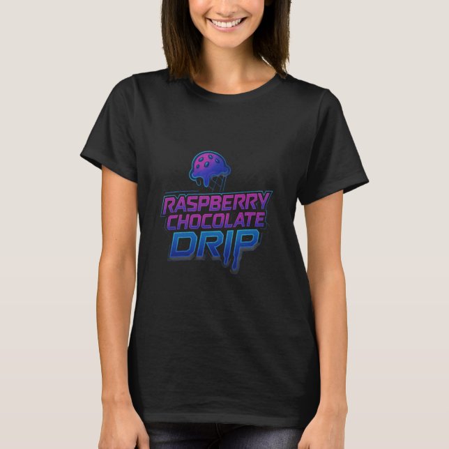 Raspberry Chocolate Chip Drip Ice Cream Lover Funn T-Shirt (Front)