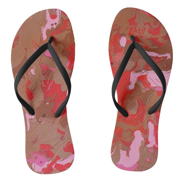 Raspberry Chocolate Maderi Abstract Jandals (Footbed)