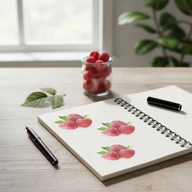 Raspberry Contour Vinyl Sticker (Raspberry Contour Vinyl Sticker)