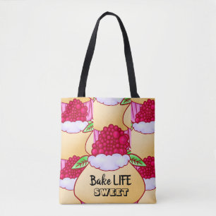 Raspberry Cream Muffin Cake Treat Bake Sweet Tote Bag
