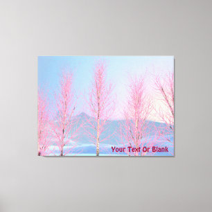Raspberry Creme Birch Canvas Print