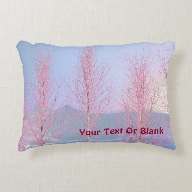 Raspberry Creme Birch Decorative Cushion (Front)