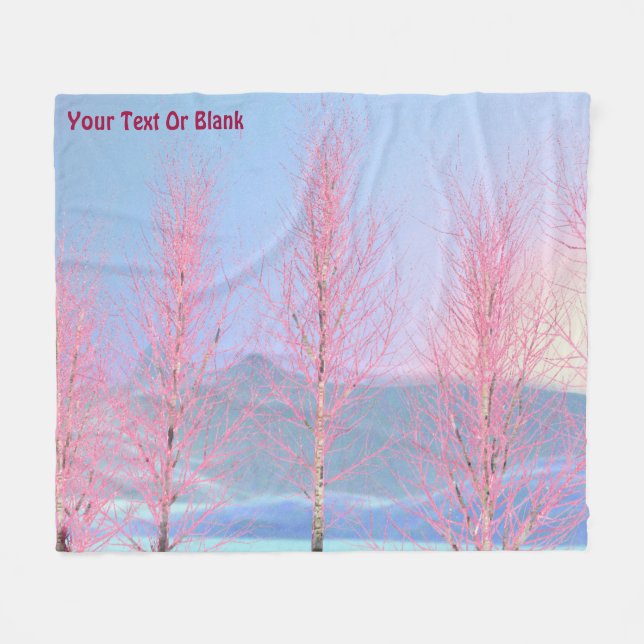 Raspberry Creme Birch Fleece Blanket (Front (Horizontal))
