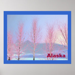 Raspberry Creme Birch Poster