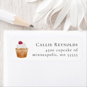 Raspberry Cupcake Return Address