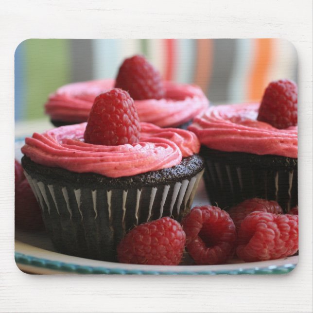 Raspberry Cupcakes Mouse Pad (Front)