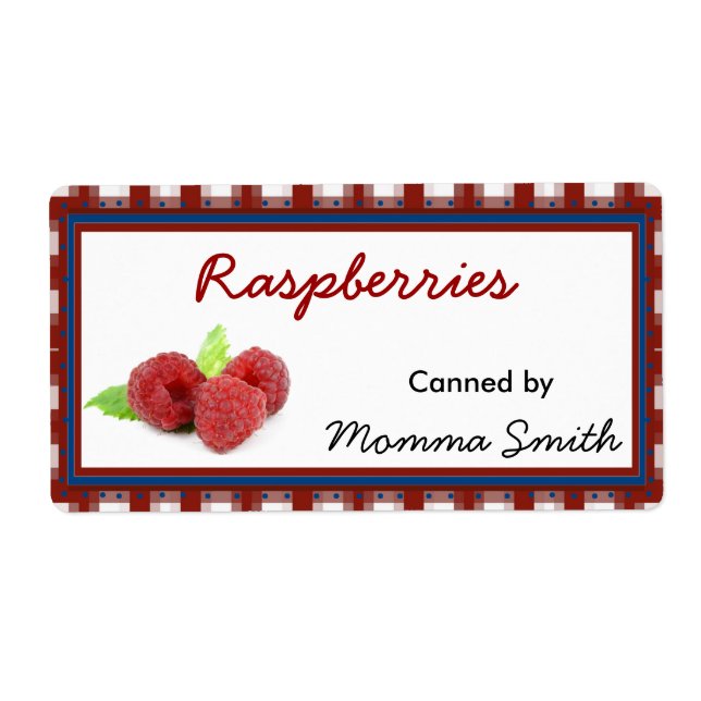 Raspberry Custom Canning Labels (Front)
