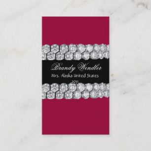 Raspberry Diamond Pageant Business Card