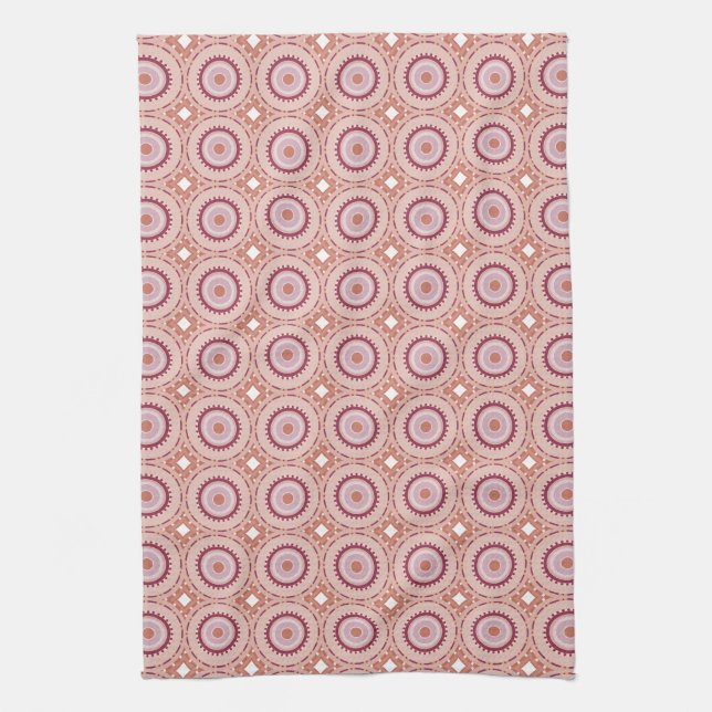 Raspberry Diamonds Tea Towel (Vertical)