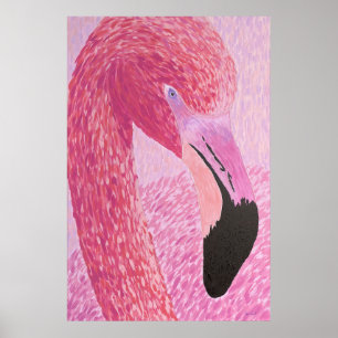 Raspberry Flamingo Print- by Just Dahl Poster
