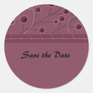 Raspberry Floral Save the Date Sticker