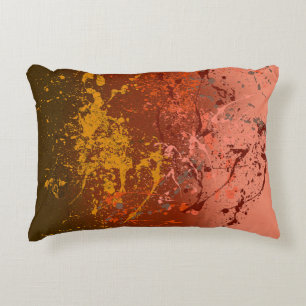 Raspberry Flurry: Abstract spatter art Decorative Cushion