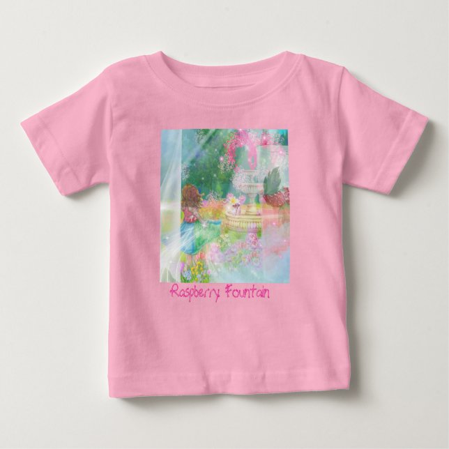 Raspberry Fountain Baby Tshirt (Front)