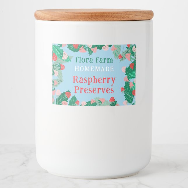 Raspberry Frame Custom Homemade Jam Food Label (Front)