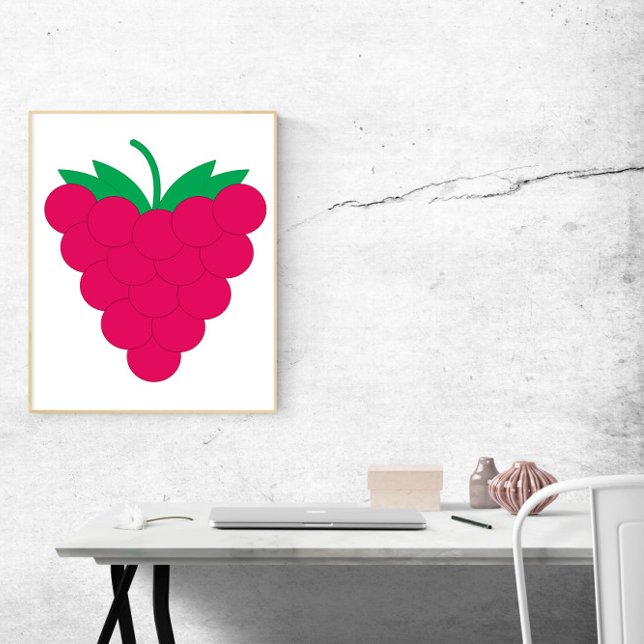 Raspberry Fruit Berry Pink Poster (A poster of a pink raspberry)