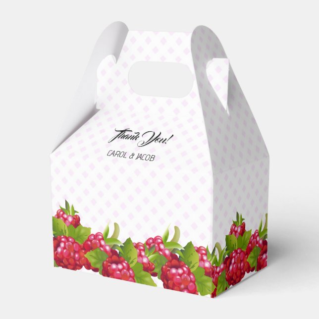 Raspberry Fruit Brunch Party Favour Box (Front Side)