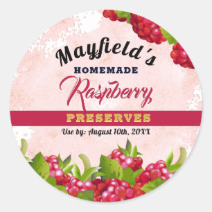 Raspberry Fruit Canning Jam Jar Label