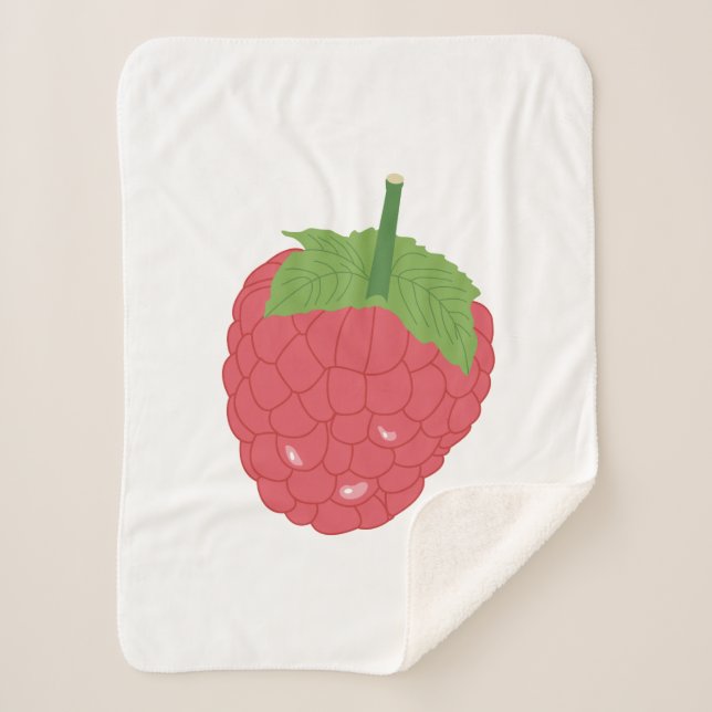 Raspberry Fruit Design Sherpa Blanket (Front)