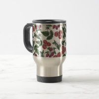 Raspberry Fruit Leaves Illustration Pattern