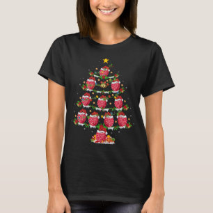 Raspberry Fruit Lover Xmas Lighting Raspberry Chri T-Shirt