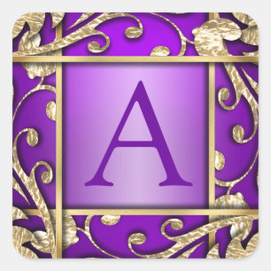 Raspberry Gold Lattice Monogram Envelope Seal