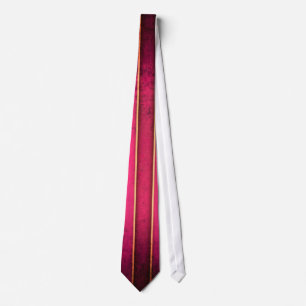 Raspberry Gold Stripe Modern Hot Pink Mens Tie