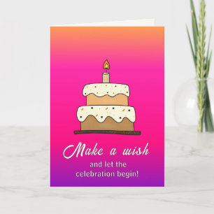 Raspberry Gradient Birthday Card