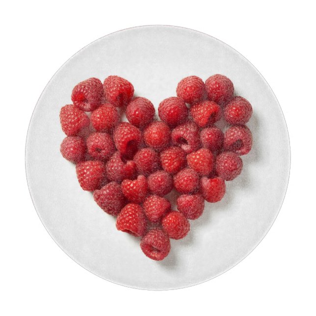 Raspberry Heart Cutting Board (Front)