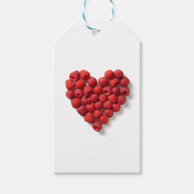 Raspberry Heart Gift Tags (Front)