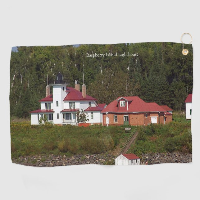 Raspberry Island Lighthouse 2 golf towel (Horizontal)