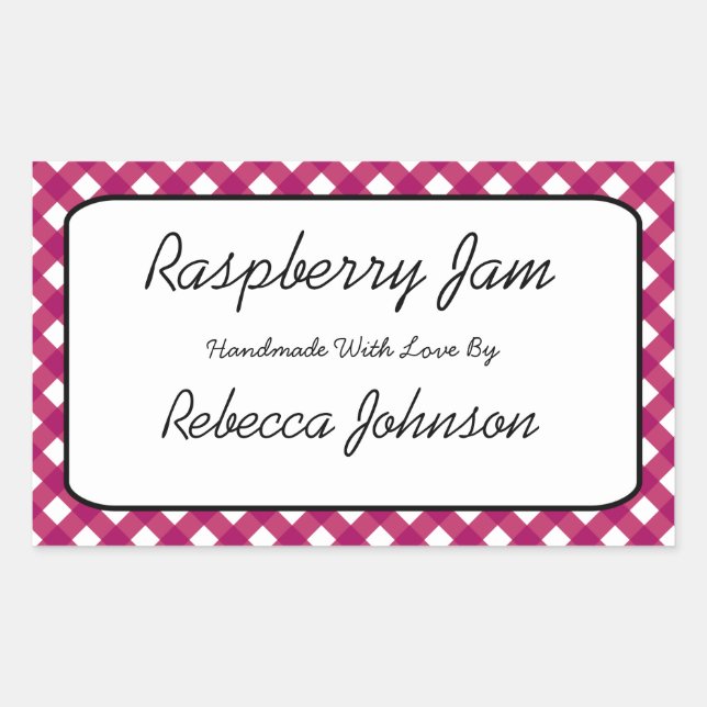 Raspberry Jam Custom Text Jar Label (Front)