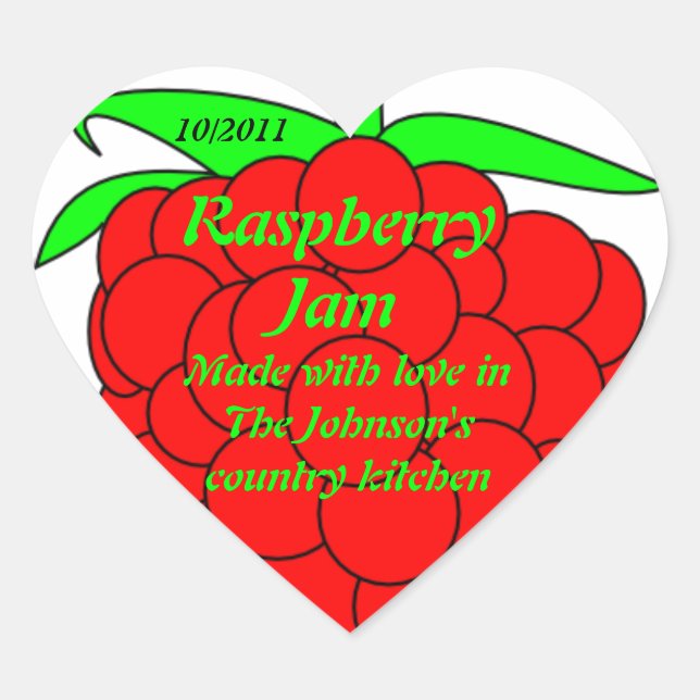 Raspberry Jam Jar Label (Customise) (Front)