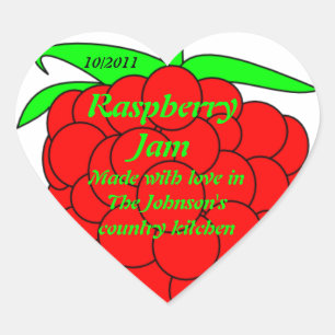 Raspberry Jam Jar Label (Customise)