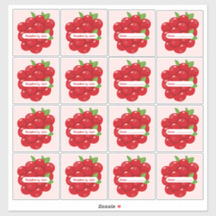 Raspberry Jam Labels Custom Vinyl Sticker Sheet