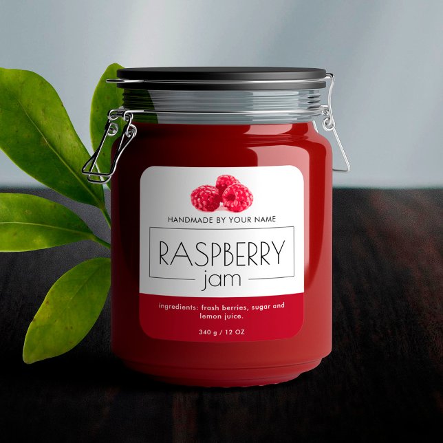 Raspberry Jam Product Label Stickers Packaging (Creator Uploaded)