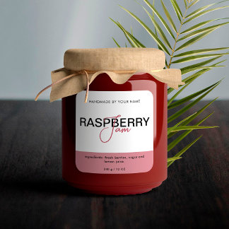 Raspberry Jam Product Label Stickers Packaging