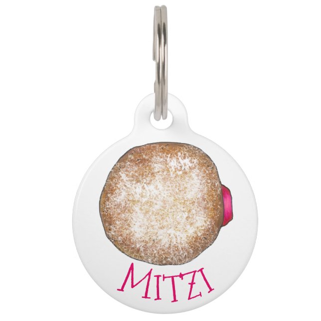 Raspberry Jelly Doughnut Doughnut Breakfast Foodie Pet Tag (Front)