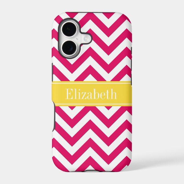 Raspberry Lg Chevron Pineapple Name Monogram (Back)