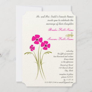 Raspberry Lime Gerbers Wedding Invitations