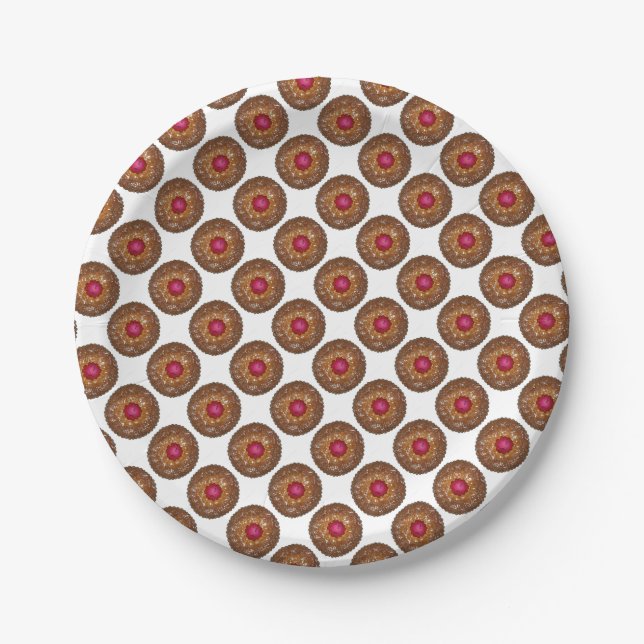 Raspberry Linzer Torte Austrian Christmas Cookie Paper Plate (Front)