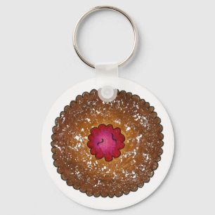 Raspberry Linzer Torte Christmas Cookie Holiday Key Ring