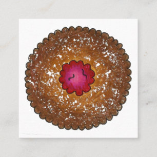 Raspberry Linzer Torte Cookie Baked By Bakery Food Square Business Card
