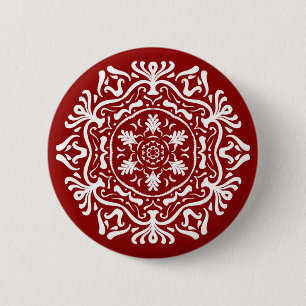 Raspberry Mandala 6 Cm Round Badge