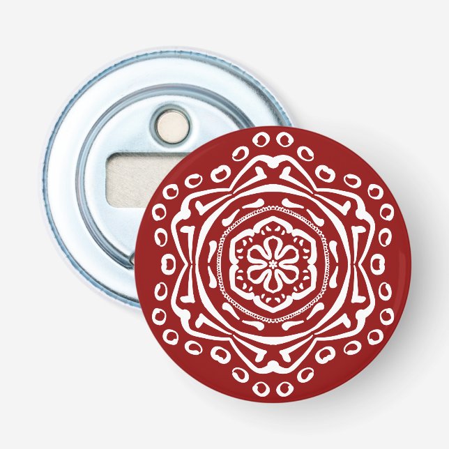 Raspberry Mandala Bottle Opener (Front)